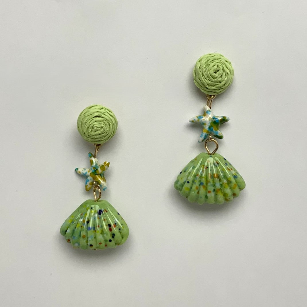 Twine Seashell Spots Drop Earrings