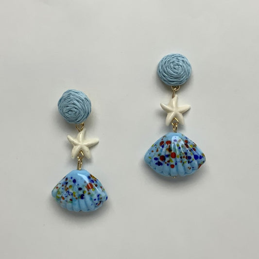 Twine Seashell Spots Drop Earrings