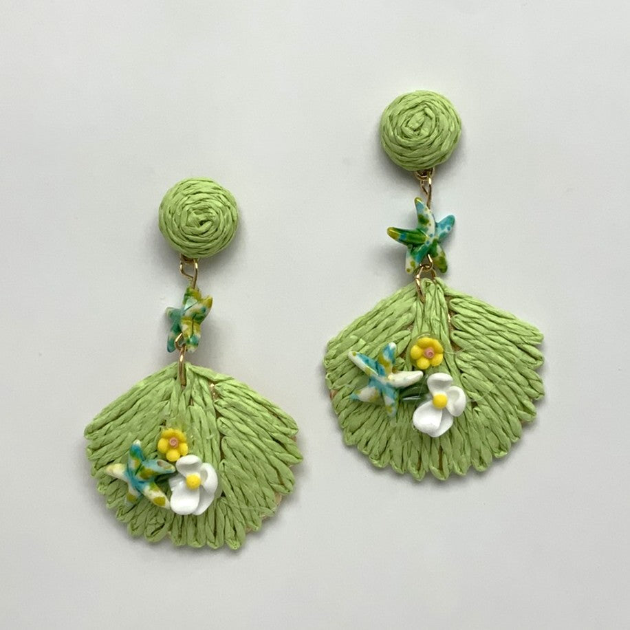 Twine Flower Starfish Charm Earrings