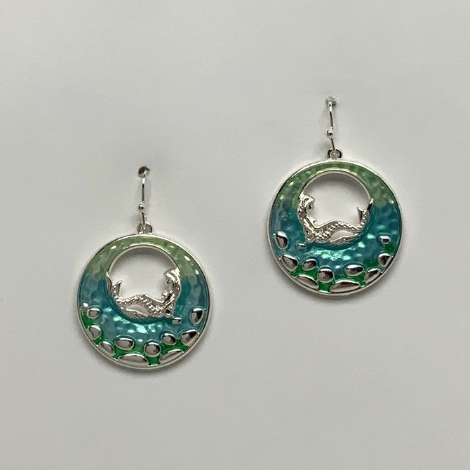 Mermaid Enamel Earrings
