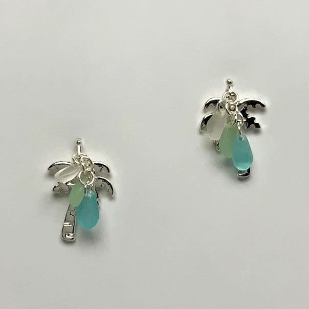 Palm Tree w/Crystals Earrings