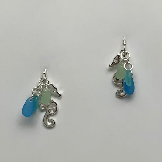 Seahorse w/Crystal Earrings