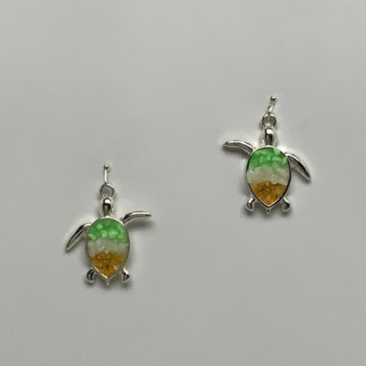 Turtle w/Small Crystal Earrings