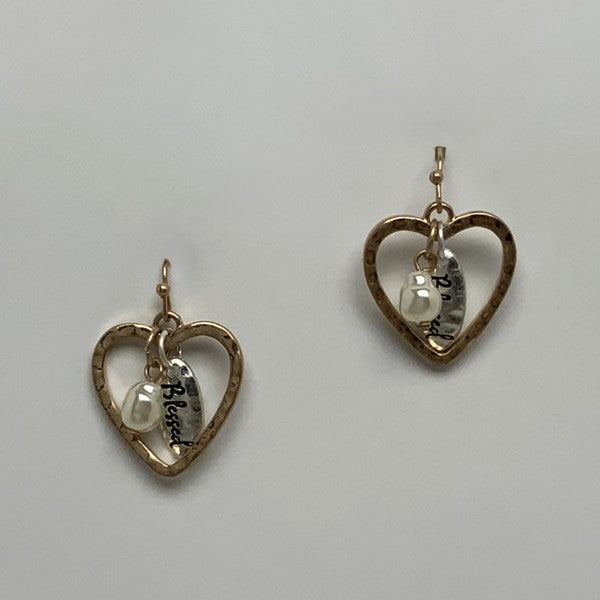 Religious Heart Earrings