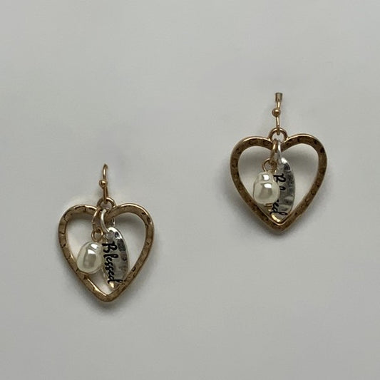Religious Heart Earrings