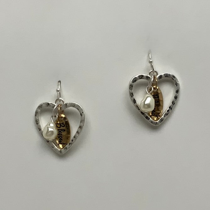 Religious Heart Earrings