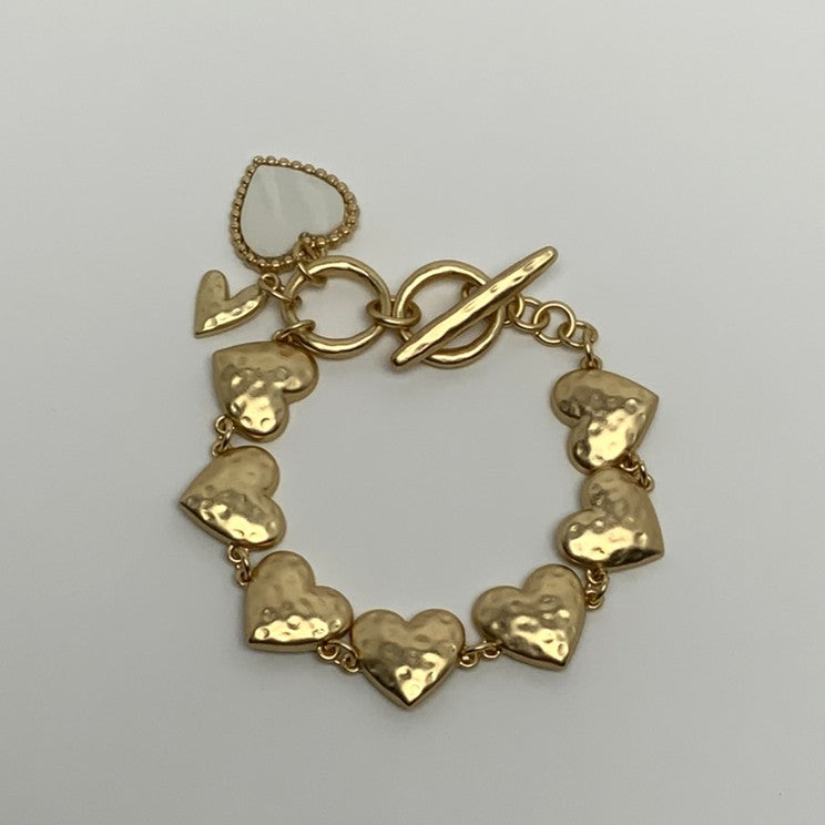 Textured Matte Heart Bracelet