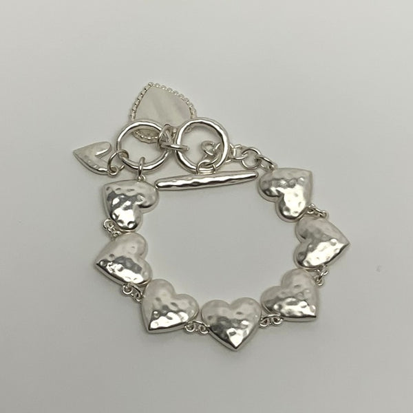 Textured Matte Heart Bracelet