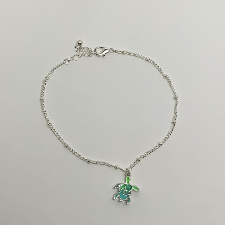 Turtle Charm Pendant Anklet
