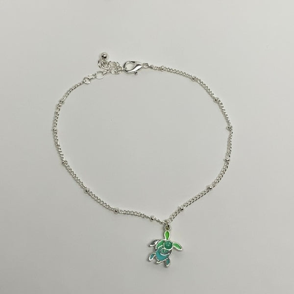 Turtle Charm Pendant Anklet