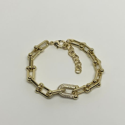 One  Cubic Zirconia Crystalized Link Bracelet