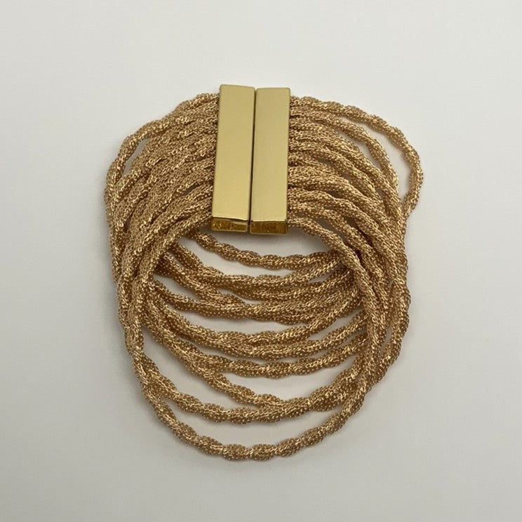 Layered Snake Chain Twist Statement Bracelet