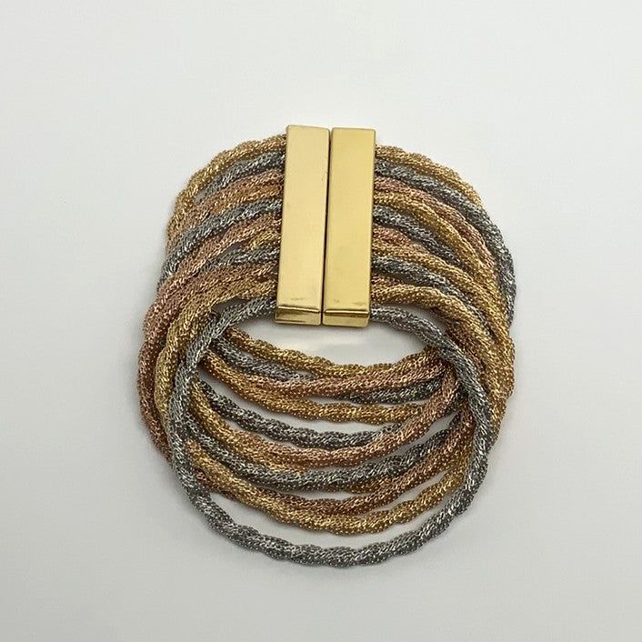 Layered Snake Chain Twist Statement Bracelet