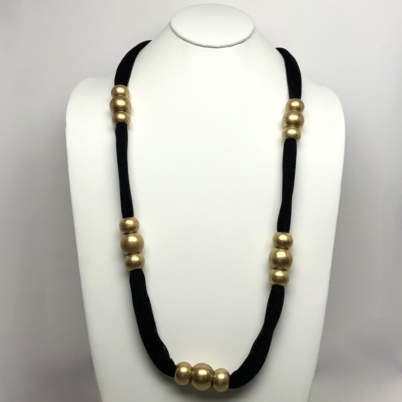 Long Mesh Beaded Necklace