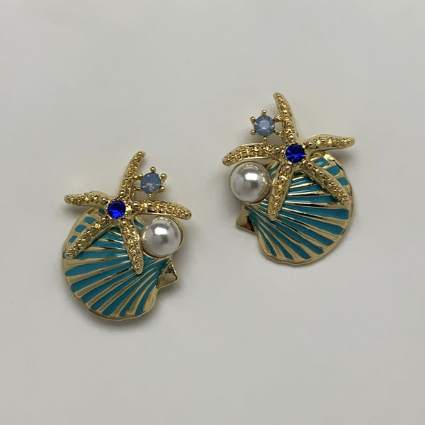 Starfish and Seashell Earrings