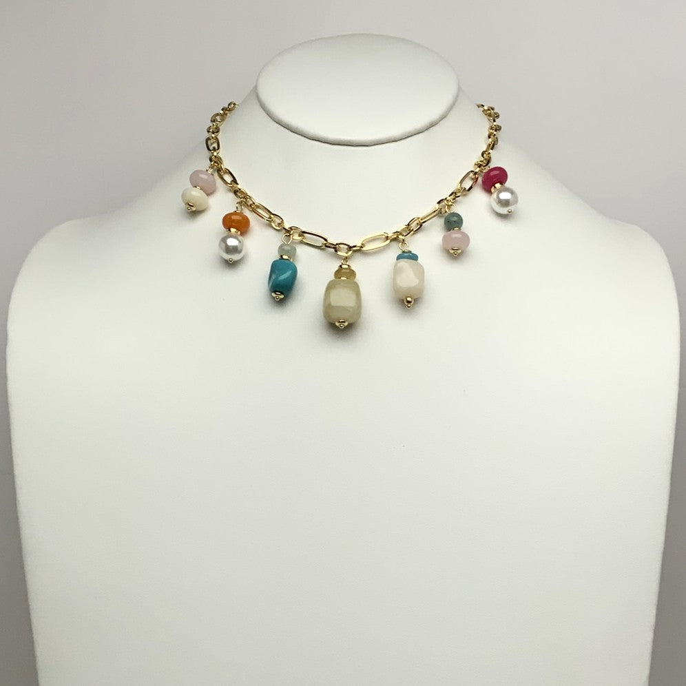 Stone Drop Pendant Summer Necklace