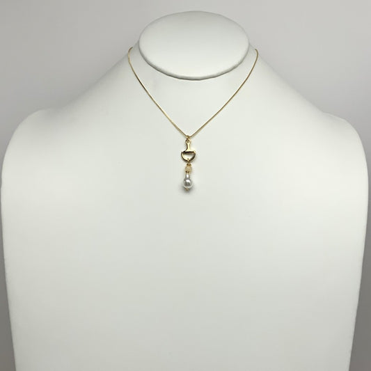 Pearl Half Moon Pendant Necklaces