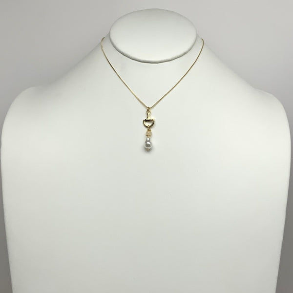 Pearl Half Moon Pendant Necklaces
