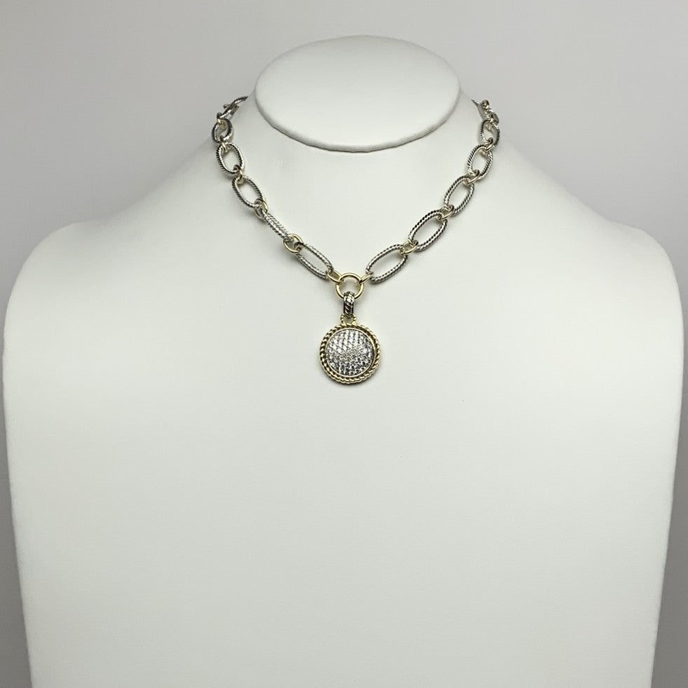 Bling Circle Pendant Necklace