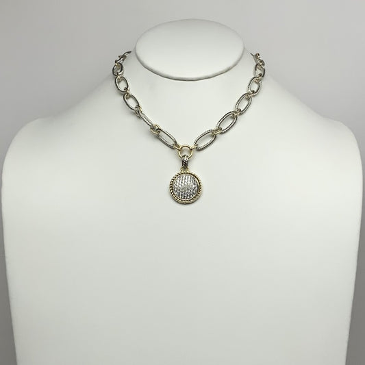 Bling Circle Pendant Necklace