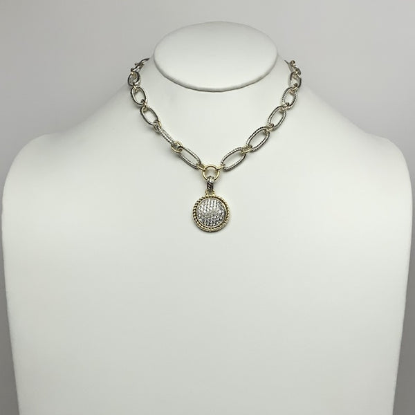 Bling Circle Pendant Necklace