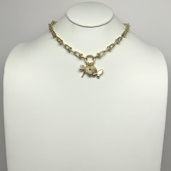Butterfly Bling Pendant Necklace