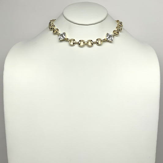 Clover Diamond Horse Bit Chain Necklace