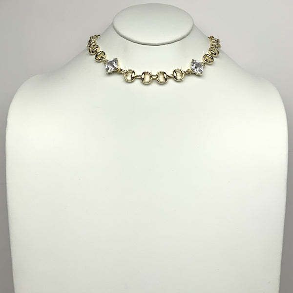 Clover Diamond Horse Bit Chain Necklace