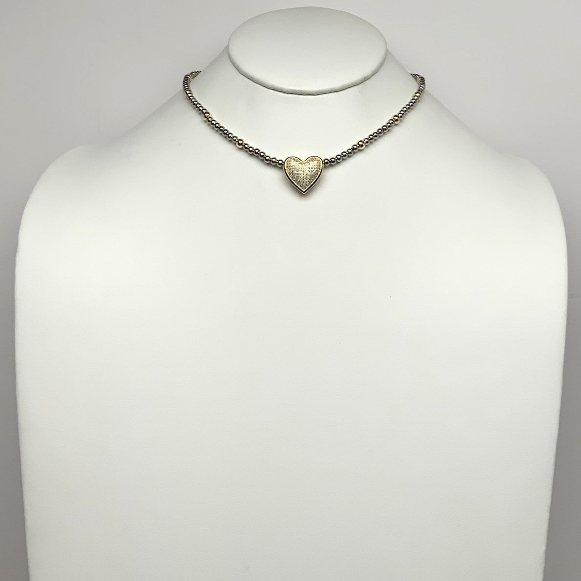 Bling Heart Beaded Necklace
