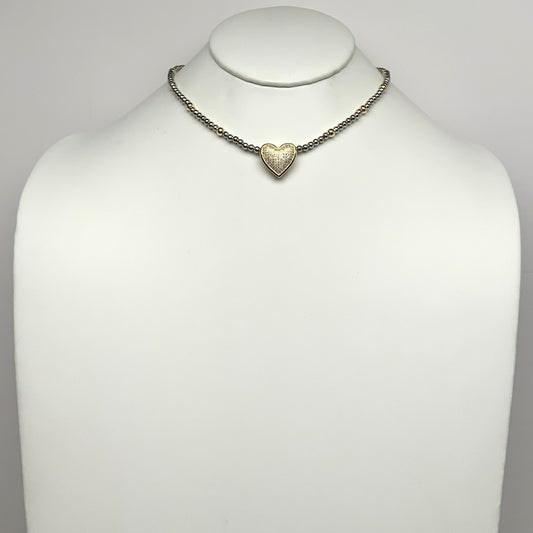 Bling Heart Beaded Necklace