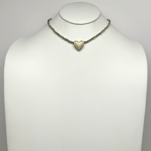 Bling Heart Beaded Necklace