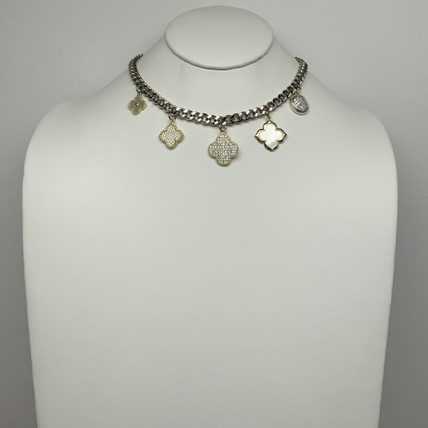 Bling Clover Drop Pendants