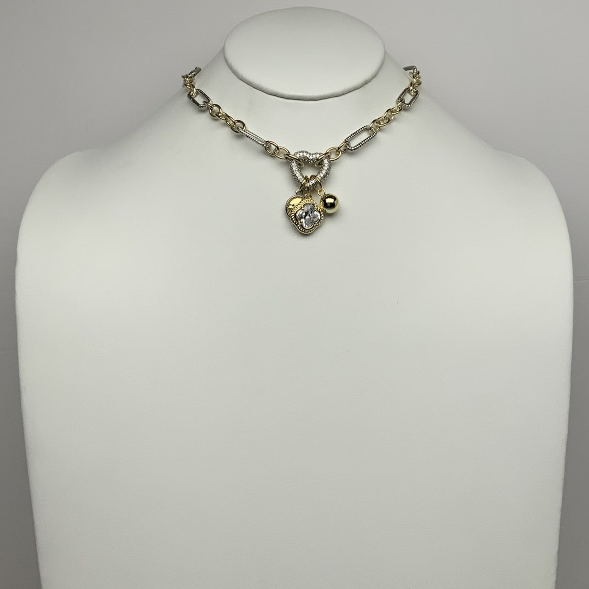 Heart Bling w/Charms Necklace