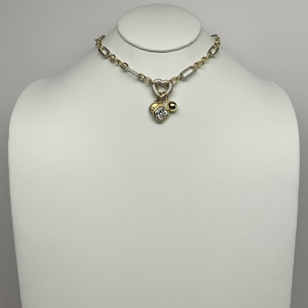 Heart Bling w/Charms Necklace