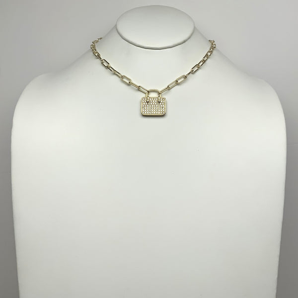 Bling Purse Pendant Necklace