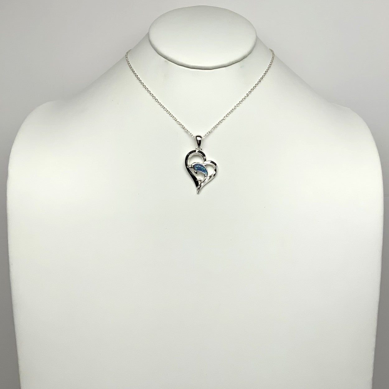 Heart Dolphin Pendant Necklace