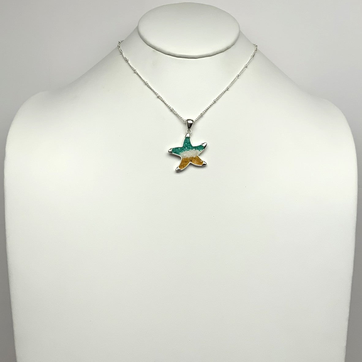 Rock Filled Starfish Pendant Necklace