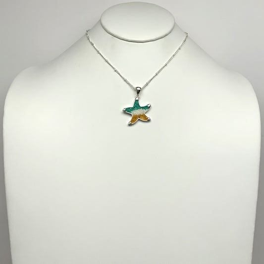 Rock Filled Starfish Pendant Necklace