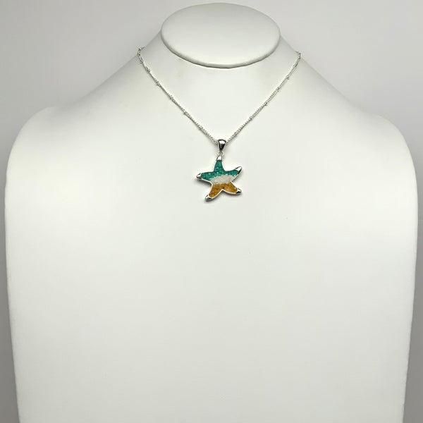 Rock Filled Starfish Pendant Necklace