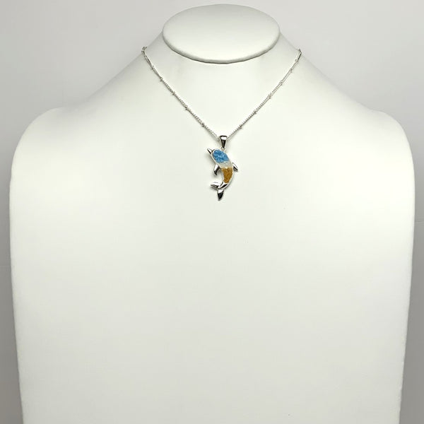 Rock Filled Dolphin Pendant Necklace