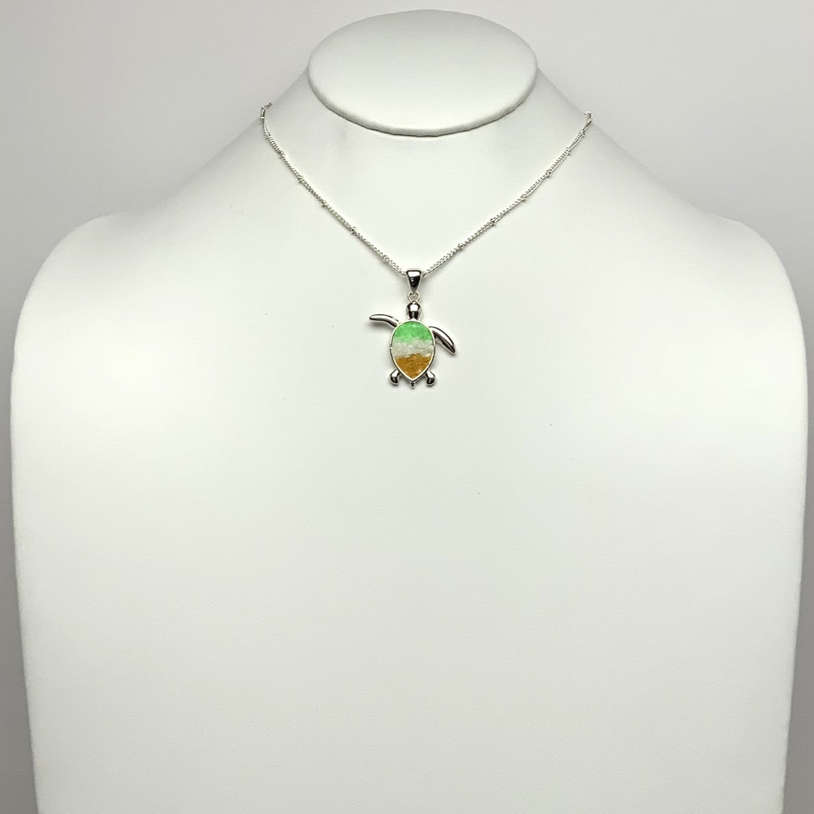 Rock Filled Turtle Pendant Necklace