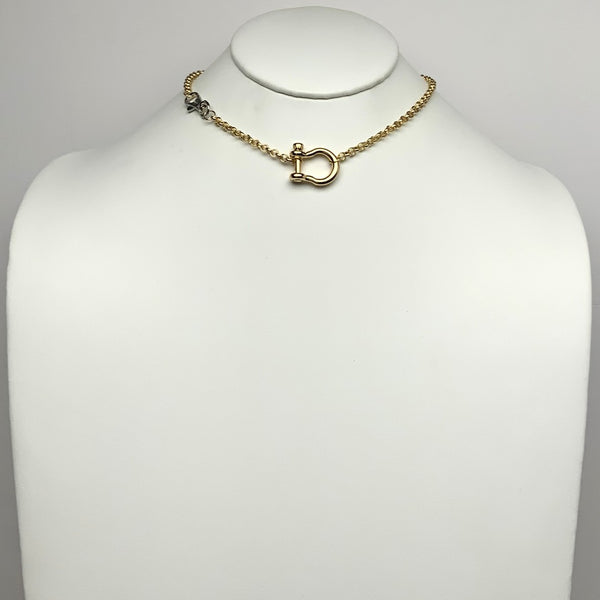 Horseshoe Shape Metal Pendant Necklace
