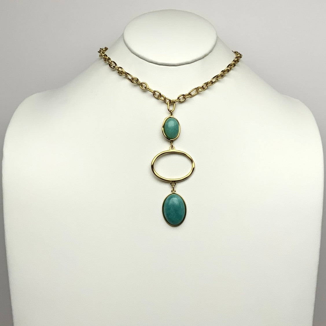 Oval Tiered Pendant Necklace