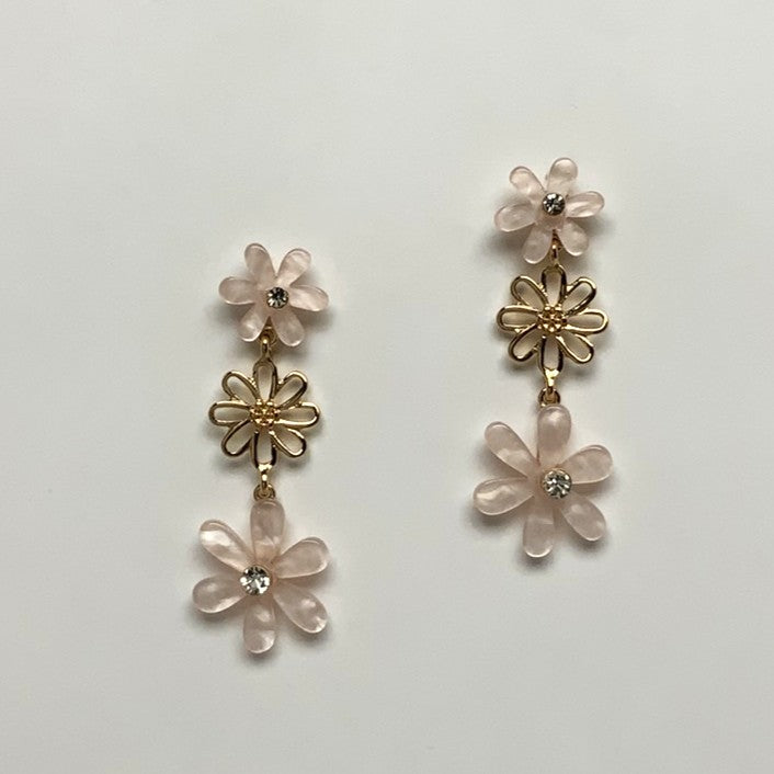 Flower Dangling Tiered Earrings