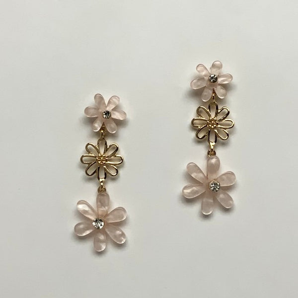 Flower Dangling Tiered Earrings
