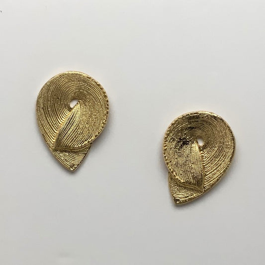 Reversed Teardrop Textured design Clip On Earrings