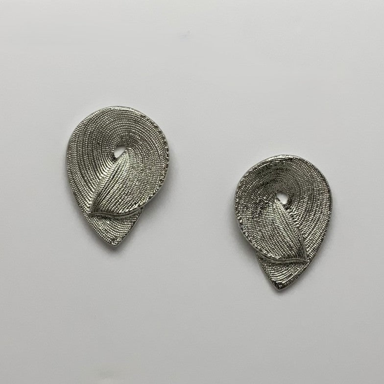 Reversed Teardrop Textured design Clip On Earrings