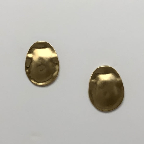 Oval Drop Hammered Earrings