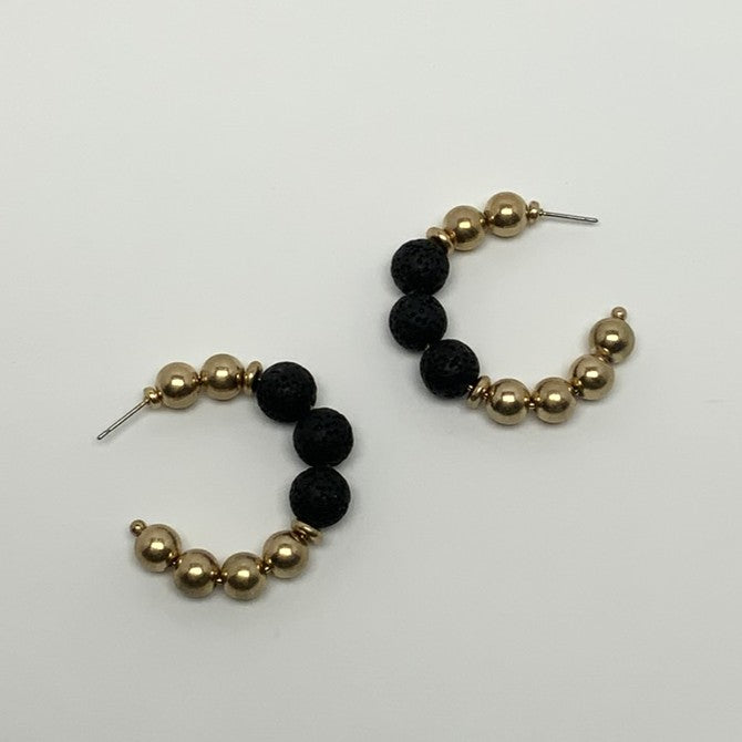 Rocky Beaded Hoop Earrings