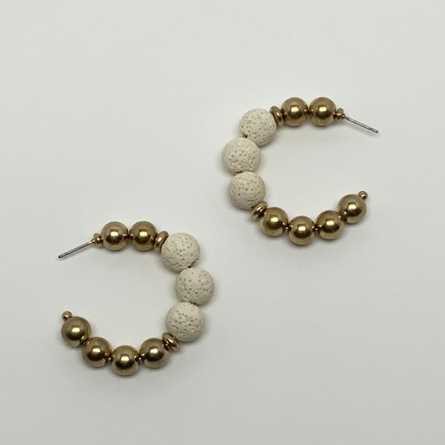 Rocky Beaded Hoop Earrings